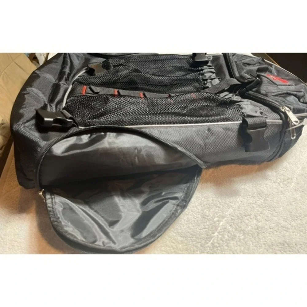 Bad*ss Moto Motorcycle Helmet Backpack Reflective W/ Mesh Helmet Net Attach-2003
